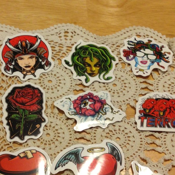 Hearts, Psychedelic Women, Cats, etc. stickers for cellphone, laptop, hydroflask - Picture 2 of 5